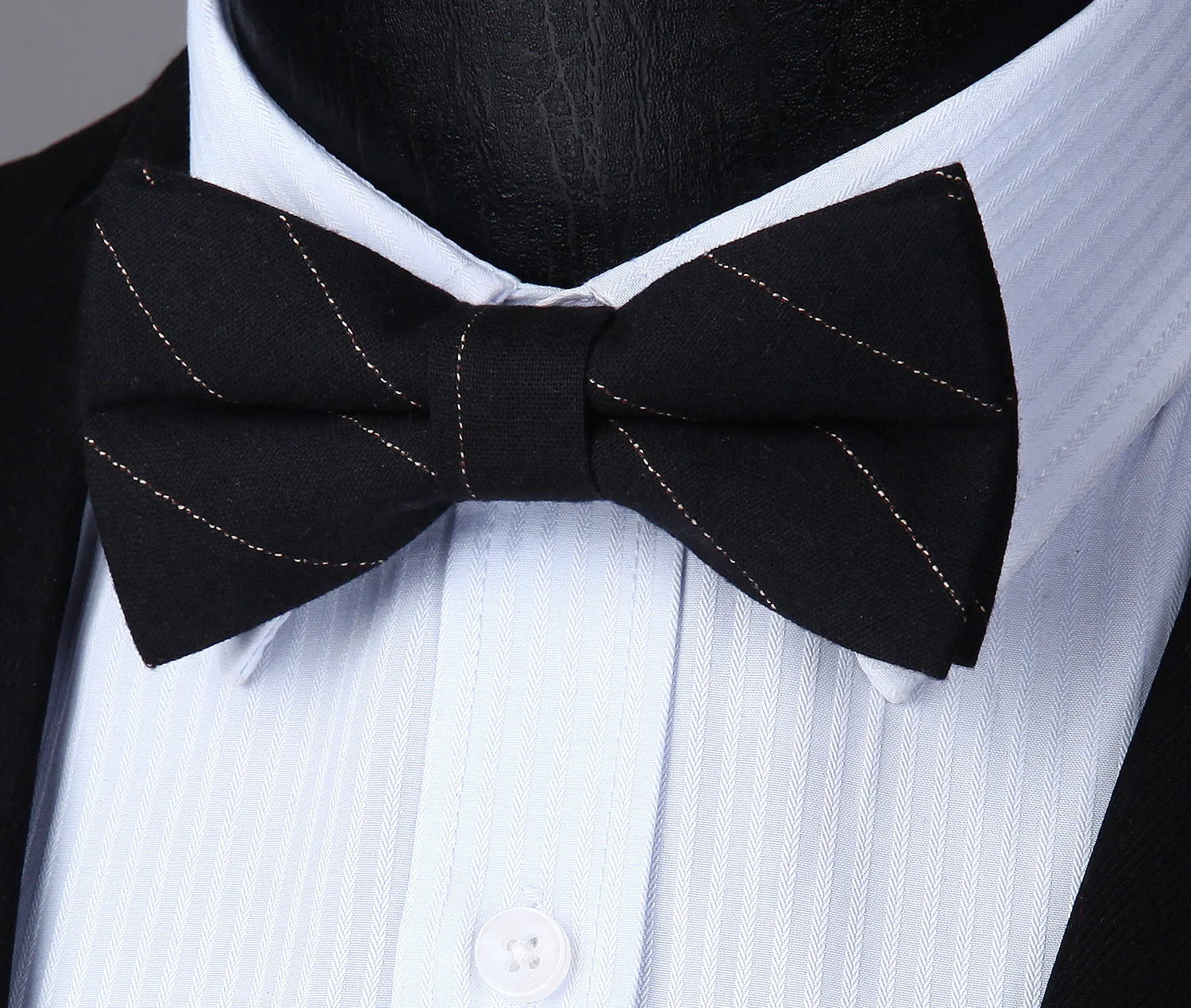 Adjustable Cotton Stripted &Check Formal Bowtie Men Butterfly Wedding
