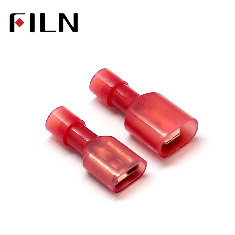 FDFN1.25-250   50pcs 6.3MM Male&Female Car Fully Insulated Spade Crimp connector Terminals Auto Wire Terminal (4)
