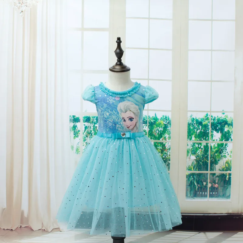 

Lace High Quality Girl Dresses Princess Children Clothing Anna Elsa Cosplay Costume Kid's Party Dress Baby Girls Clothes