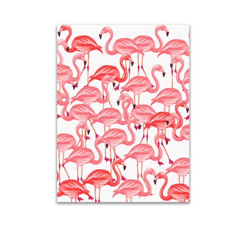 

HAOCHU Modern Colorful Pink Flamingo Canvas Art Print Painting Flamingo Pictures For Living Room Home Decoration Amazing Poster