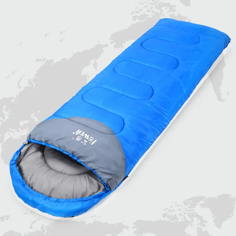 Cheap  Ultralight Sleeping Bag Outdoor Camping Sport Adult Envelope Hooded Cotton Splicing Autumn Winter S