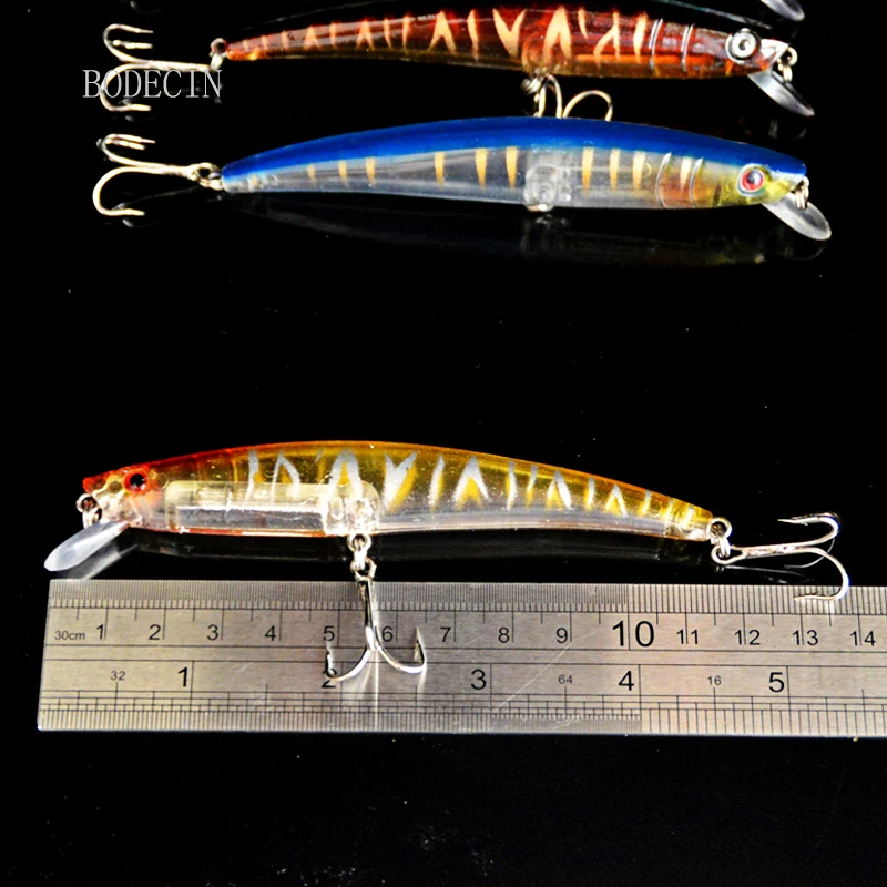 1PCS Wobbler Fishing Lures Minnow 11.5CM-11.2G 4#Bionic Plastic For Fish Artificial Hard Laser Bait With Hook Tackle Fake Baits (11)