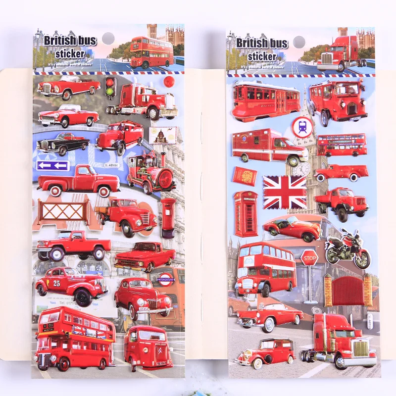 Англия, британский транспорт Лондонский автобус 3D декоративные этикетки для скраббукинга этикетка-наклейка дневник Канцелярские Стикеры для альбомов