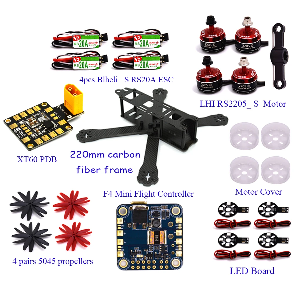 

2017 Sale Glider Matek Pdb-xt60 In Fpv Carbon Fiber Frame(qav210m-280mm) With 4pcs Rs20a Lhi 2205-s Motor New F4 Mini Fc Drones