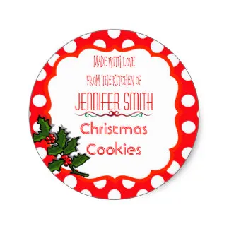 

3.8cm Polka Dot Holiday Christmas Bakery Baked Cookie Classic Round Sticker
