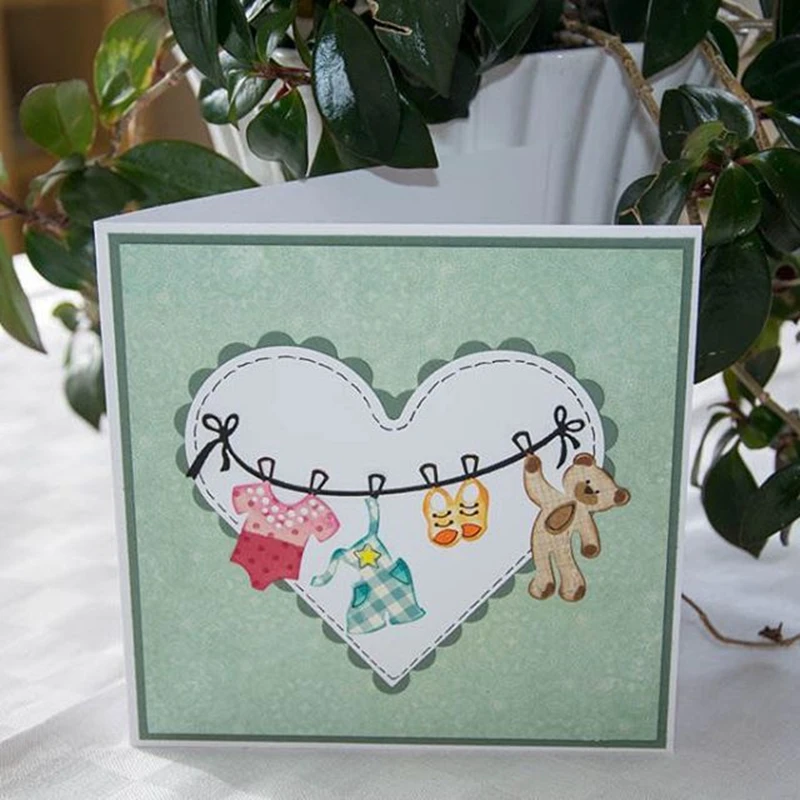 

Clothesline Metal Cutting Die Handmade Card Photo Album Making Stencil Decoration Template Scrapbooking DIY Embossing Craft
