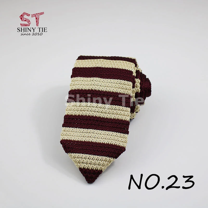 Оригинальные вязаные галстуки в горошек, однотонный мужской треугольник, тканый галстук из полиэстера, Тонкий Повседневный галстук, зимний галстук для мужчин, аксессуары - Цвет: 23