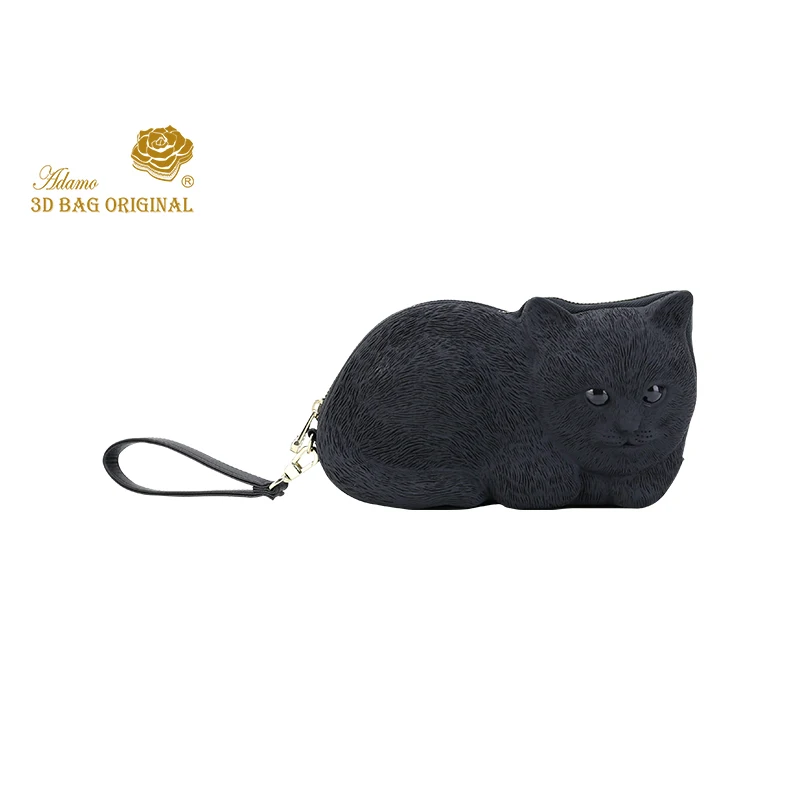 Оригинальная сумка Adamo 3D, клатч с ремешком и отделением для карт, карман для мобильного телефона, женская сумка для денег, клатч, женский кошелек - Цвет: Black