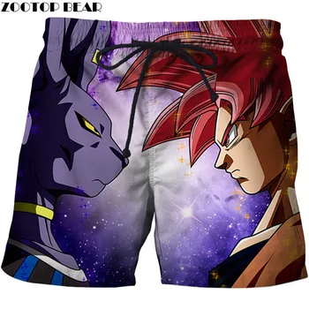 

2019 Men T-Short Dragon ball Surfing Breathable Beach Shorts Casual Summer Quick Dry Bodybuilding 3D Print ZOOTOP BEAR
