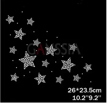

4pcs/lot kawaii star design hotfix rhinestones heat transfer design iron on motifs patches motif Ordinary rhinestone(ss-1805)