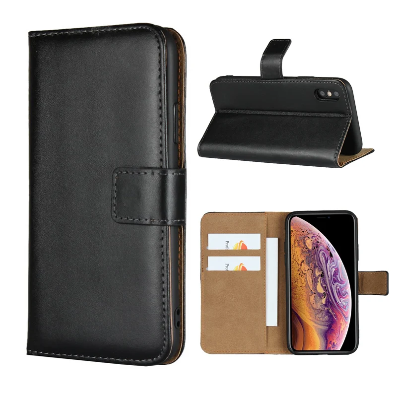 

Genuine Leather Wallet Case For iPhone 11 Pro Max Flip Cover Phone Case For iPhone X XR XS Max 6 6S 7 8 Plus Business Coque