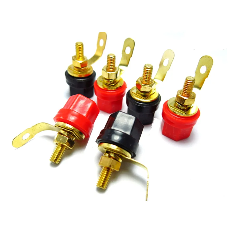 10pcs/lot Gold-plated Audio Terminal 4mm Banana Socket Jack