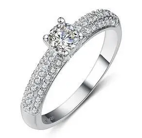 Новое поступление высококачественный Блестящий CZ Циркон ladies' обручальные кольца 925 Стерлинговое серебро палец кольцо подарок на день Святого Валентина не выцветает