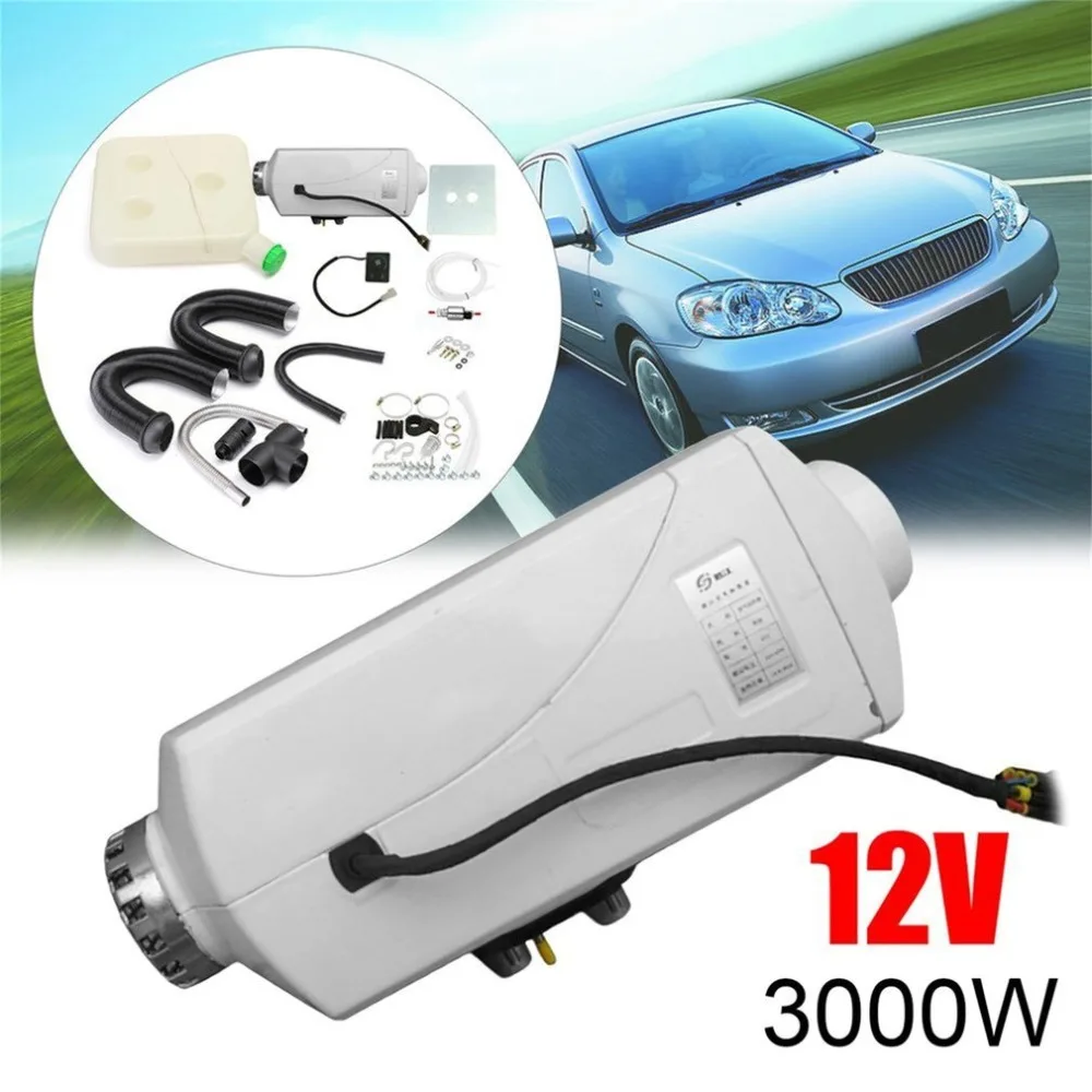 

12V 3KW Parking Diesel Air Heater Single-hole Switch with Muffler Universal For Tank Vent Duct Thermostat Caravan