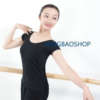 

Professional Ballet Dance Tops For Women Girls Yoga Gym Shirts Short Sleeve Workout Fitness Running Classical Exercise T-shirts
