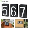 Solar Address Number Plate Sign Lamp Solar Powered House Number Doorplate Lamps 6 LED Lights Hotel Door Digital Solar Light 1