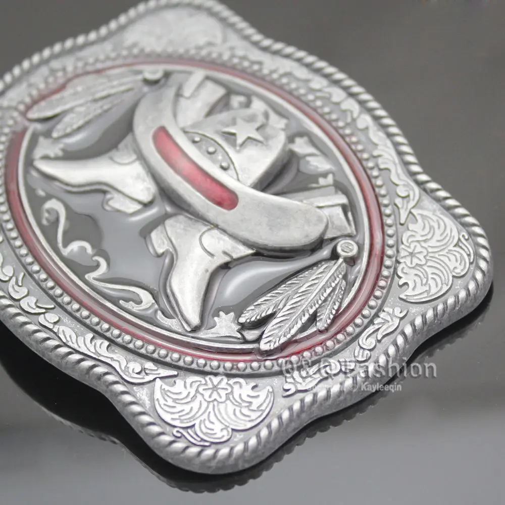 Ковбойская шляпа Stetson сапоги перьевая парча Западная Посеребренная Пряжка для