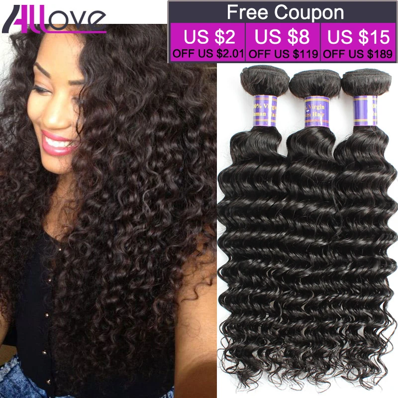 Top Brazilian Virgin Hair Deep Wave 3 Bundles 8A Brazilian Curly Hair Curly Weave Human Hair Extensions Deep Curly Hair Bundles
