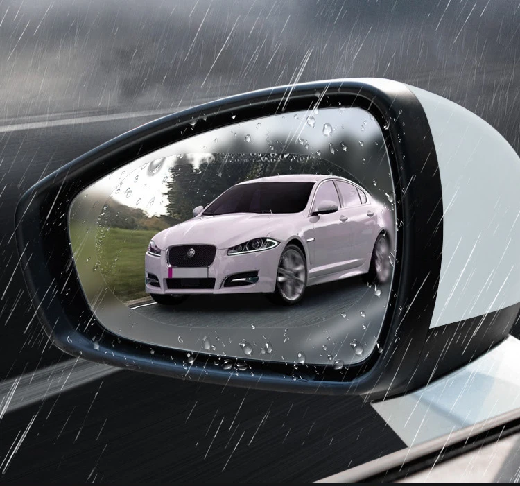 2Pcs Car Rear Mirror Protective Film Rainproof Anti Fog Anti Glare Auto Anti Mist Window Film Rearview Mirror Clear Foil (1)