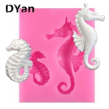 

Free Shipping New Hippocampus Melted Silicone Mold Cakes Mold Chocolate Mold Baking Tools Home DIY Modeling Mold A1309