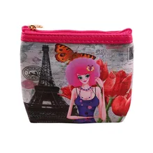 Женский кошелек, модный, розовый, для ключей, ID, держатель для карт, кошелек для монет, легкий, милый, из искусственной кожи, клатч, сумочка с героями мультфильмов, для девочек