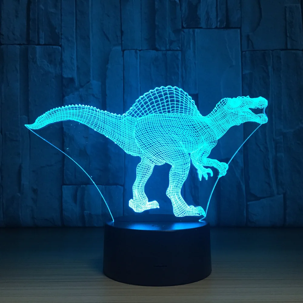 Spinosaurus Dinosaur 7 Color Led Night Lamps For Kids