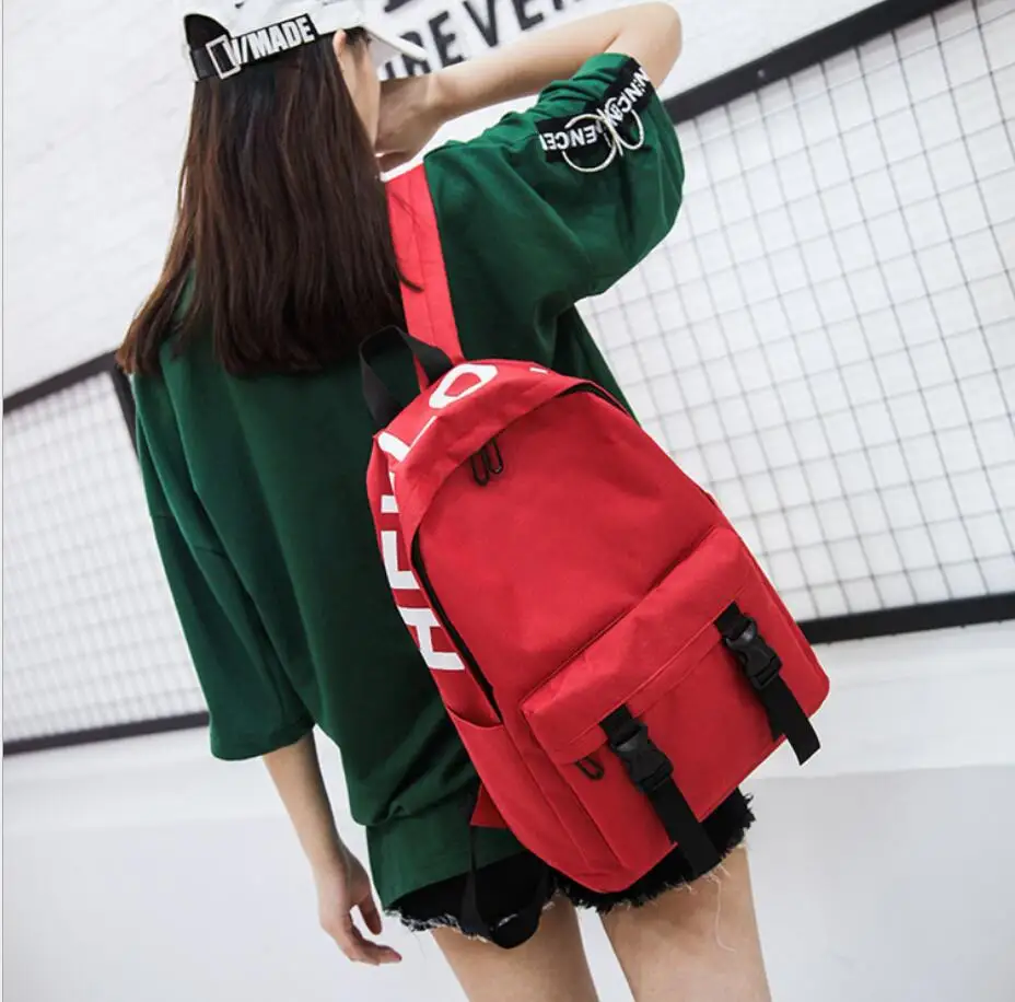 

Backpack female college style student bag 2018 Korean version of the leisure Laptop waterproof travel canvas backpack