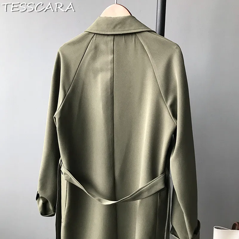 TESSCARA/осенне-весенний женский модный Тренч оверсайз, повседневное пальто, женские длинные ветровки, верхняя одежда и пальто