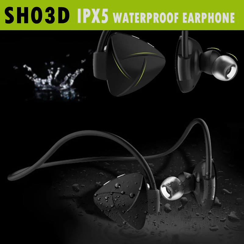 

SH03D NFC Wireless Bluetooth 4.0 Headset Stereo Hearphone Sport Earphone MP3 Media Player Voice Reminder Sweatproof Self Timer