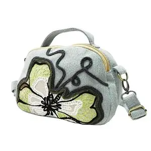 Women special embroidery canvas handbag bag cotton thread chain fashion Women special embroidery canvas handbag bag cotton thread chain fashion