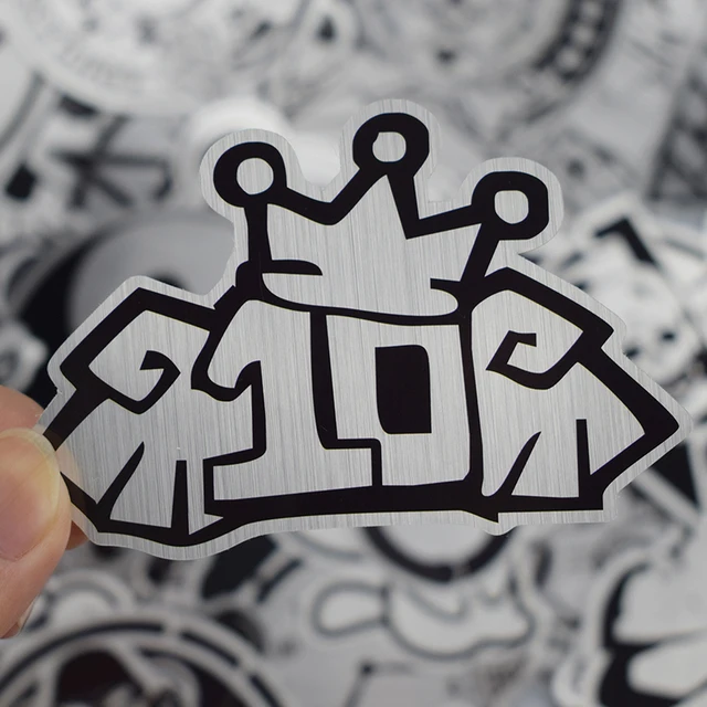 Hot Sale 50 Pcs Metallic Black and White Stickers Graffiti Sticker for Laptop Luggage Car Styling Wall Guitar Cool Stickers 6