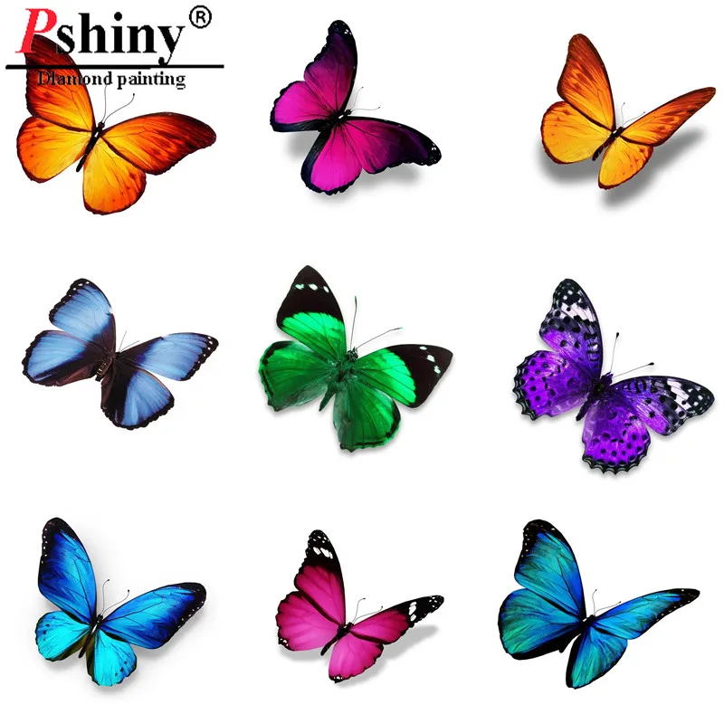 

PSHINY 5D DIY embroidery with diamonds sale butterfly animal paintings from crystals full round mosaic picture by rhinestones