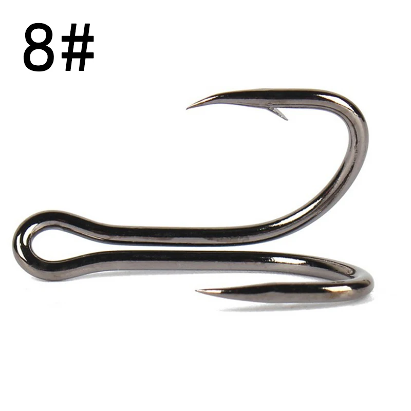 50 шт./компл. двойной Рыбалка крюк для Sharp крючкообразный крючок Размеры#1/2/4/6/8 - Цвет: 8