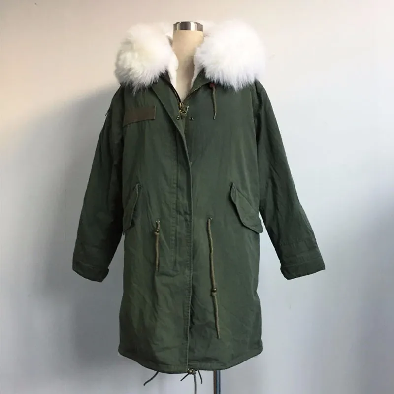 Clearance New Collection Long version White pure color Faux fur liner Jacket Raccoon fur White big size Collar Winter Jacket 17 Clearance New Collection Long version White pure color Faux fur liner Jacket Raccoon fur White big size Collar Winter Jacket 17