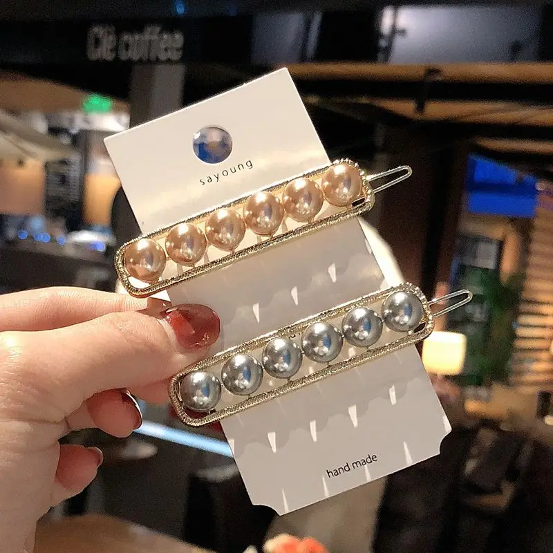 Korean Crystal Pearl Elegant Women Barrettes Hair Clip Hairgrips Hair Accessories Handmade Beads Hair Barrettes Bobby Pins Korean Crystal Pearl Elegant Women Barrettes Hair Clip Hairgrips Hair Accessories Handmade Beads Hair Barrettes Bobby Pins