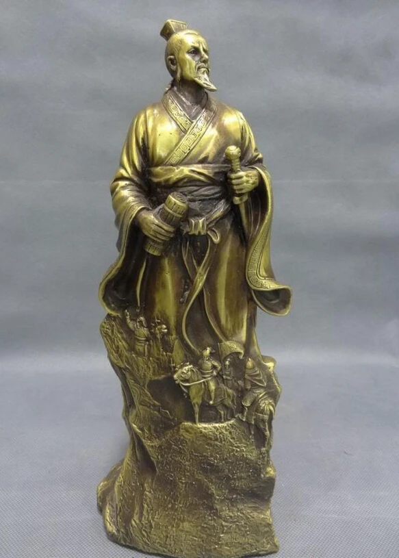 

song voge gem S3268 12" Chinese Bronze Folk The Art War Military Science SunZi Sun Tzu Horse Statue