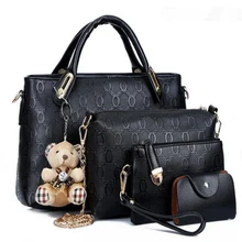 Women Top Handle Bags Handbag Set PU Leather Composite Famous Brand Borse bag kit lady messenger