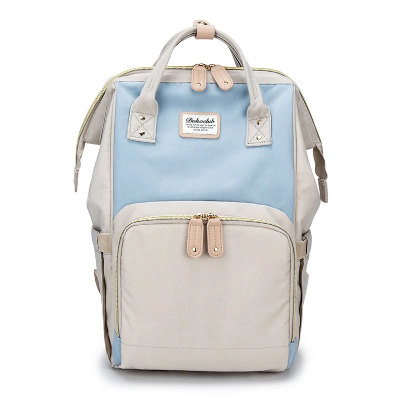 Lefur Для женщин рюкзак сумка для мамы Мода для беременных уход за младенцем сумки Мумия Многофункциональный путешествий мягкий рюкзак - Цвет: Ivory blue