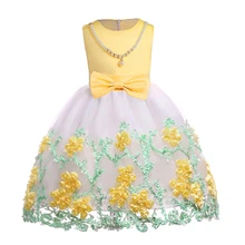 Cotton Lining Baby Girls Dress For Girls Wedding Party Dresses Kids Princess Summer Dress Children Girls Clothing With Necklace Cotton Lining Baby Girls Dress For Girls Wedding Party Dresses Kids Princess Summer Dress Children Girls Clothing With Necklace