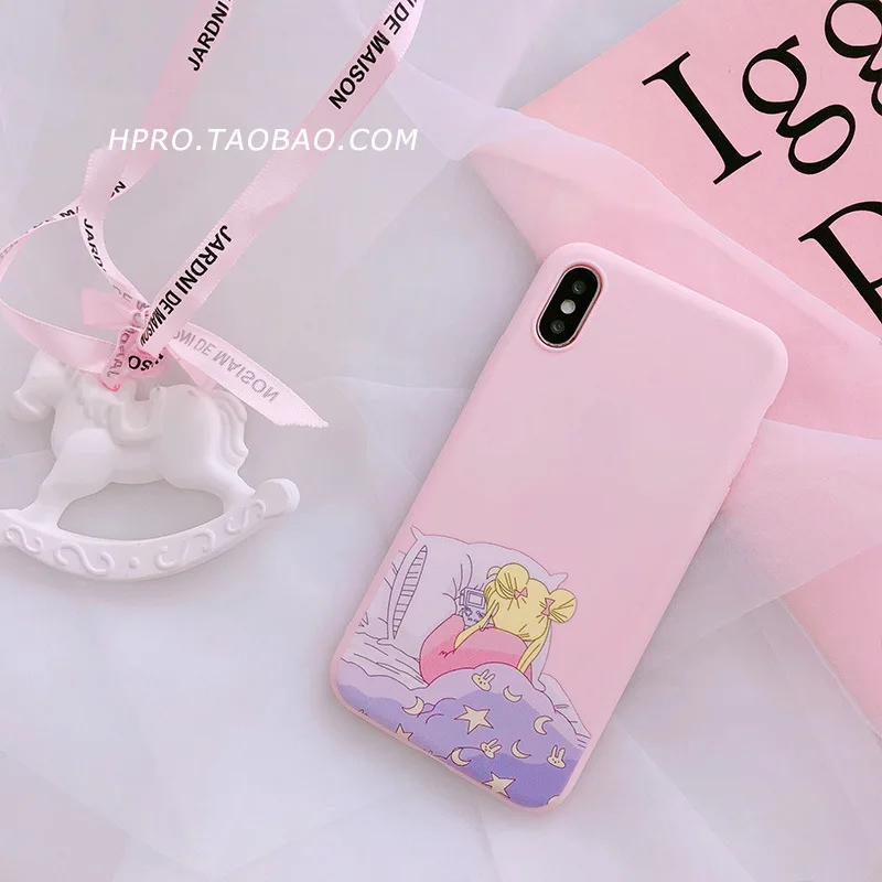 Pink Japanese Anime Kawaii Sailor Moon Phone Case For iPhone 6 6 Puls 6S 7 8 Puls X Cases TPU Soft Back Cover Coque Pink Japanese Anime Kawaii Sailor Moon Phone Case For iPhone 6 6 Puls 6S 7 8 Puls X Cases TPU Soft Back Cover Coque