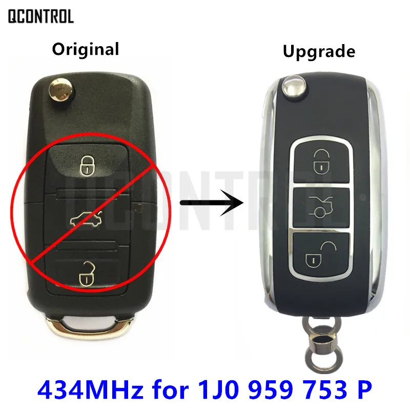 

QCONTROL Upgrade Remote Key for SEAT Arosa/Ibiza/Leon/Toledo Car Auto 1J0 959 753 P / 753P or 1J0 959 753 G / 753G