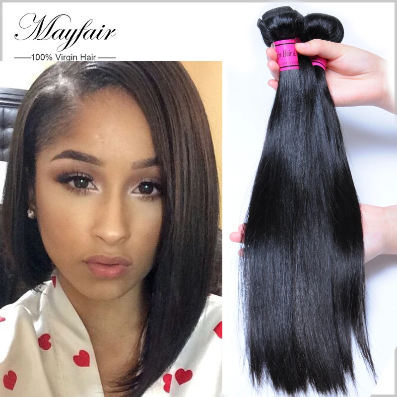 

8A Soft Unprocessed Indian Straight Virgin Hair Natural Black Color Wavy hair Indian Virgin Hair Straight 4pcs Human Hair Weave