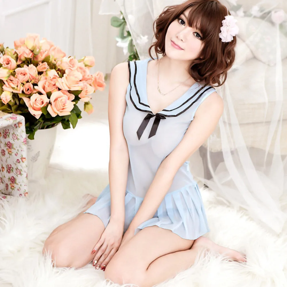 Sexy lingerie women underwear porno Uniform temptation Erotic Thin Wire-Free Lace Sailor uniform temptation teasing Adult fun H5
