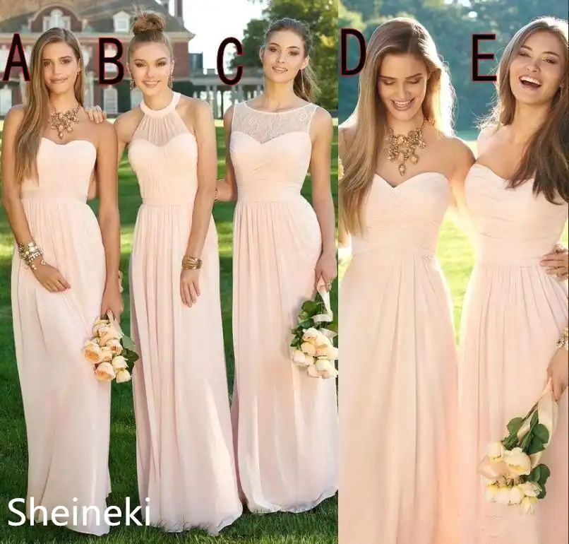 blush bridesmaid dresses cheap