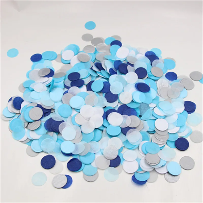 Blue White Silver Polka Dot Paper Confetti for Boy's Birthday Party ...