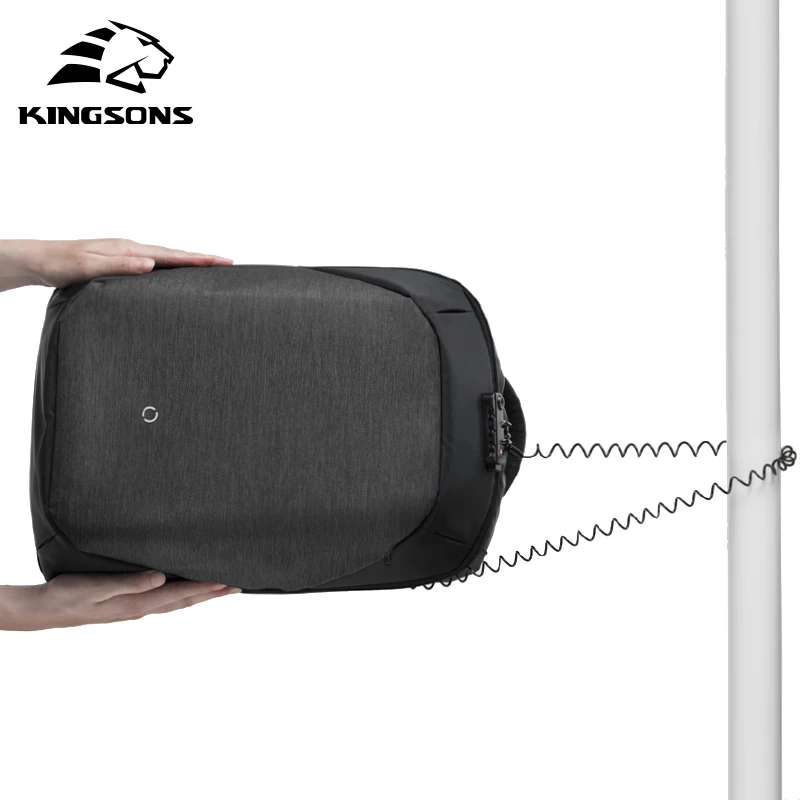 Kingsons KS3148W A Click Anti thief Solid Backpacks Scientific Storage System Bags External USB Charging Laptop