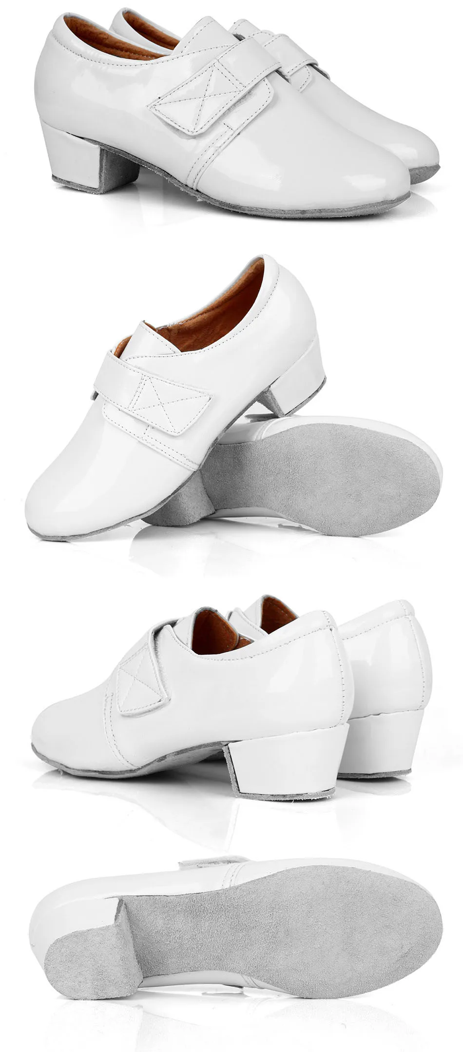 Новые современные мужские туфли для латинских танцев черные/белые ПУ Танго Сальса Румба Мужские Танцевальные Туфли для мальчиков детей взрослых C66