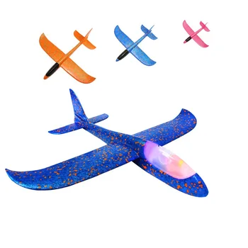 

New Children 48cm LED light Glider Airplane Toys Baby Boy Girl Hand Foam Throwing Inertia Aircraft Toy Hand Launch Mini Airplane