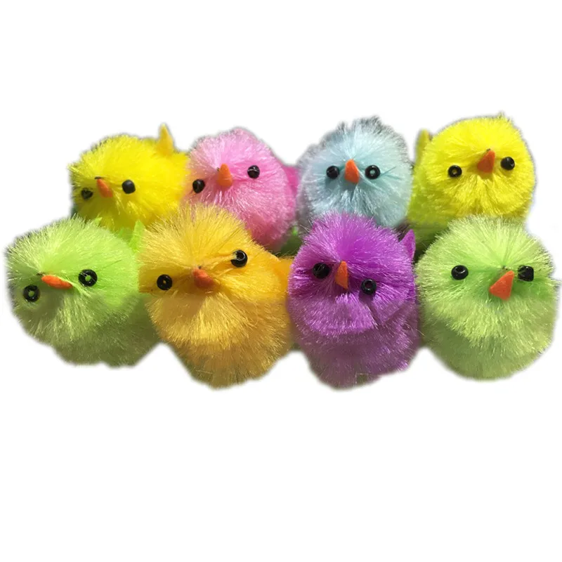 

8Pcs Easter Chickens Souvenir 3~3.5cm Colorful Mini Decorative Hairy Cute Little Chicken Easter Decor Chicken Ornaments New