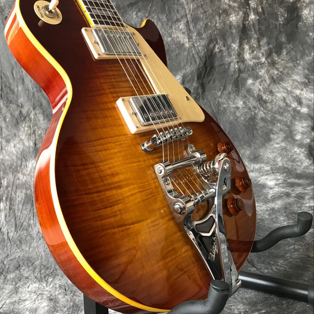 Custom shop Tiger Flame standard custom electric guitar Standard 59 Sunburst jazz gitaar,,musical instruments.vibrato system Custom shop Tiger Flame standard custom electric guitar Standard 59 Sunburst jazz gitaar,,musical instruments.vibrato system